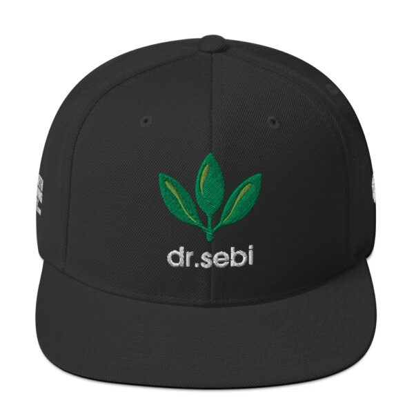 Dr. Sebi Snapback Cap – Unisex (White Text)