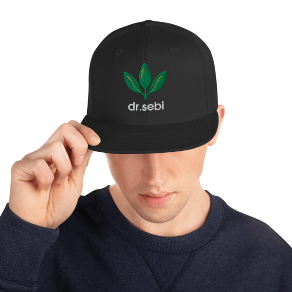 Dr. Sebi Snapback Cap – Unisex (White Text) - Image 6