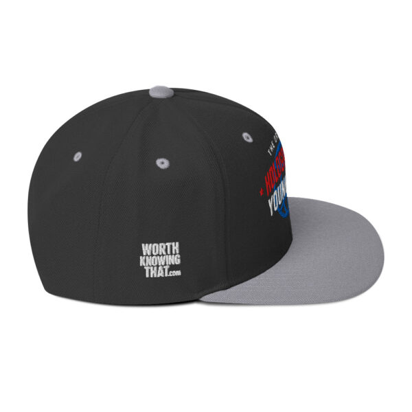 Holographic YOUniverse Snapback Cap – Unisex (White Text) - Image 22