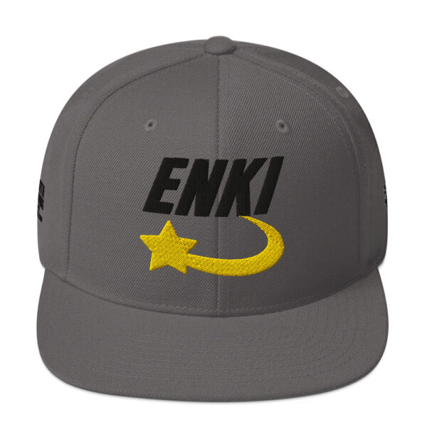 Enki Snapback Cap – Unisex (Black Text)