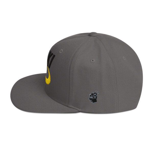 Enki Snapback Cap – Unisex (Black Text) - Image 3