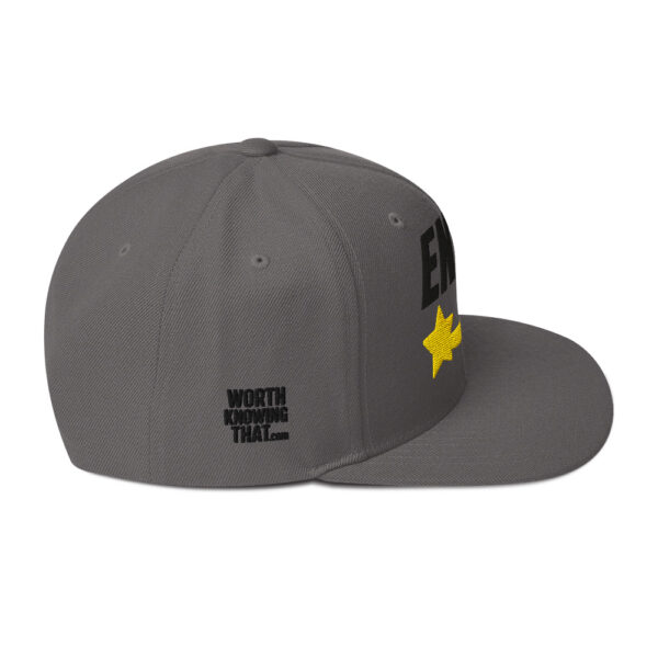 Enki Snapback Cap – Unisex (Black Text) - Image 2