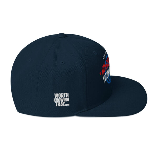 Holographic YOUniverse Snapback Cap – Unisex (White Text) - Image 18