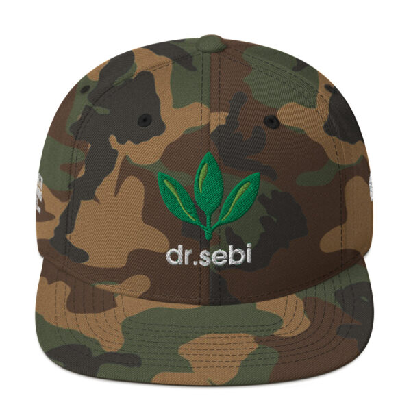 Dr. Sebi Snapback Cap – Unisex (White Text) - Image 53