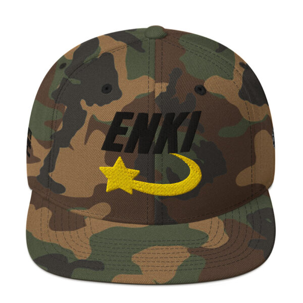 Enki Snapback Cap – Unisex (Black Text) - Image 17