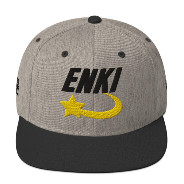 Enki Snapback Cap – Unisex (Black Text) - Image 25