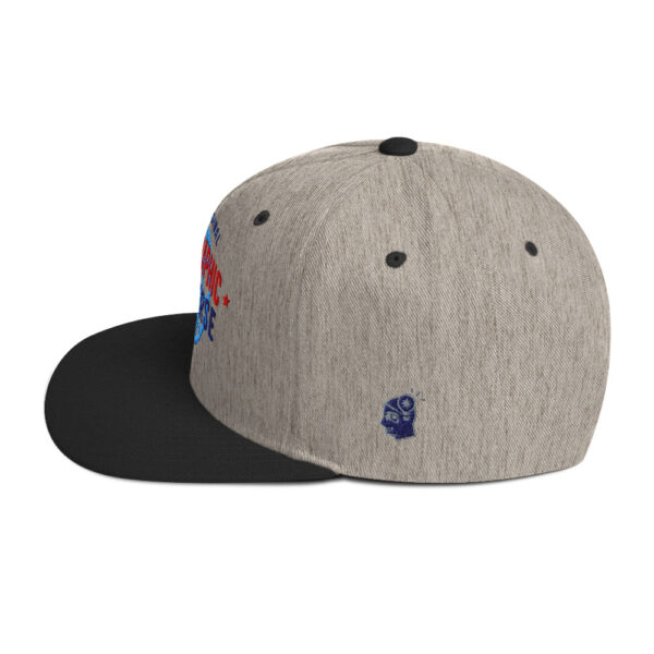 Holographic YOUniverse Snapback Cap – Unisex (Navy Text) - Image 23