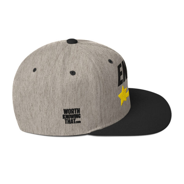 Enki Snapback Cap – Unisex (Black Text) - Image 26