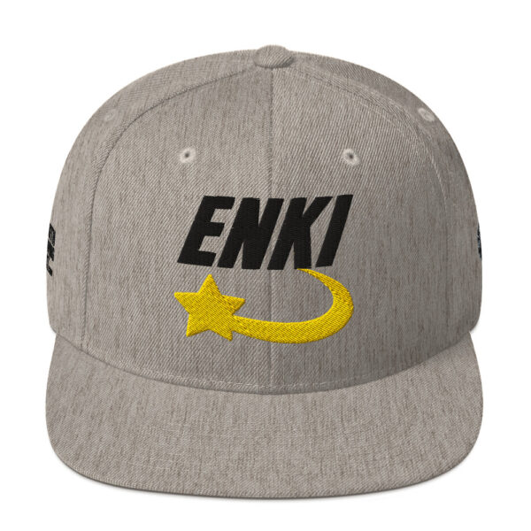 Enki Snapback Cap – Unisex (Black Text) - Image 21