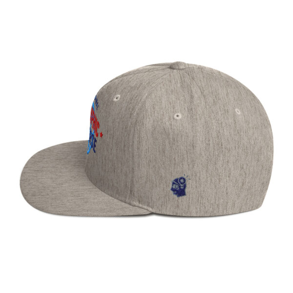 Holographic YOUniverse Snapback Cap – Unisex (Navy Text) - Image 19