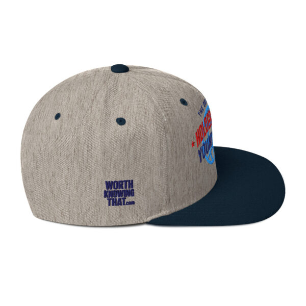 Holographic YOUniverse Snapback Cap – Unisex (Navy Text) - Image 26