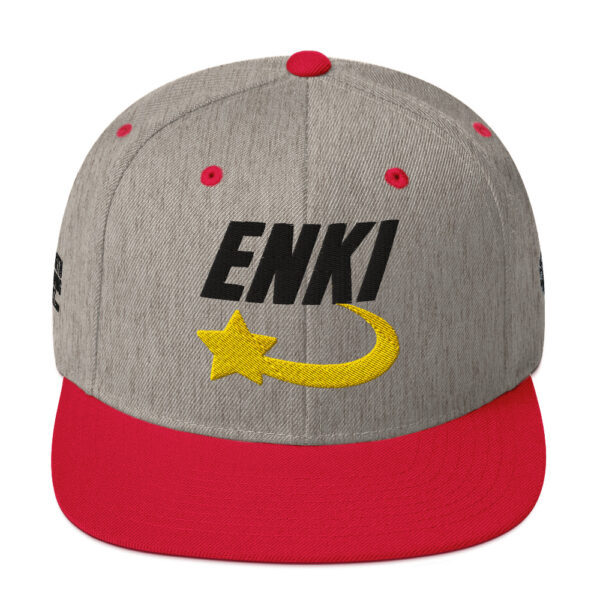 Enki Snapback Cap – Unisex (Black Text) - Image 33