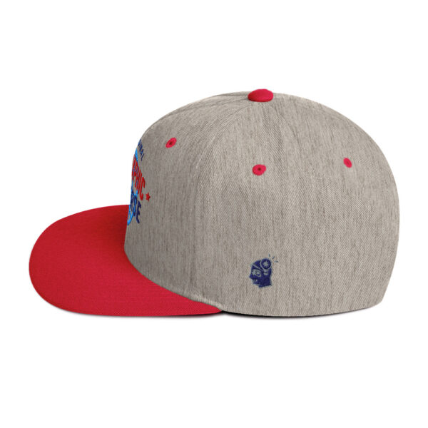 Holographic YOUniverse Snapback Cap – Unisex (Navy Text) - Image 3