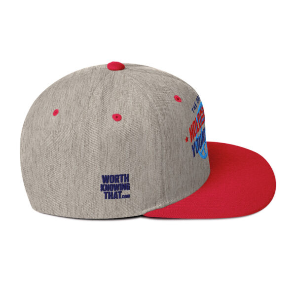 Holographic YOUniverse Snapback Cap – Unisex (Navy Text) - Image 2