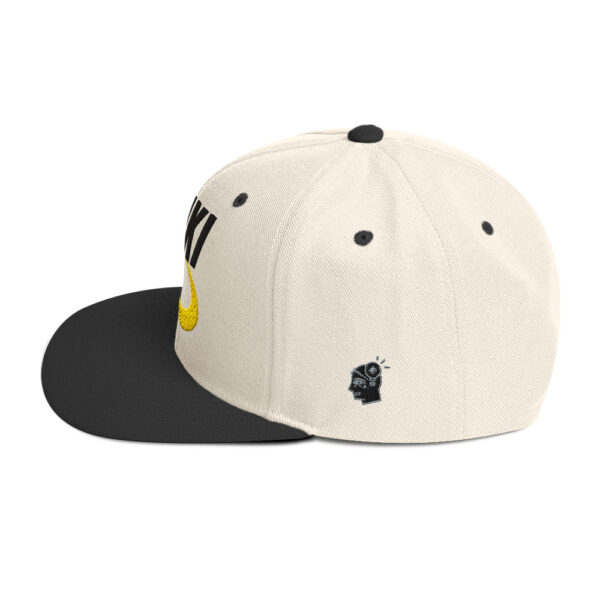 Enki Snapback Cap – Unisex (Black Text) - Image 11