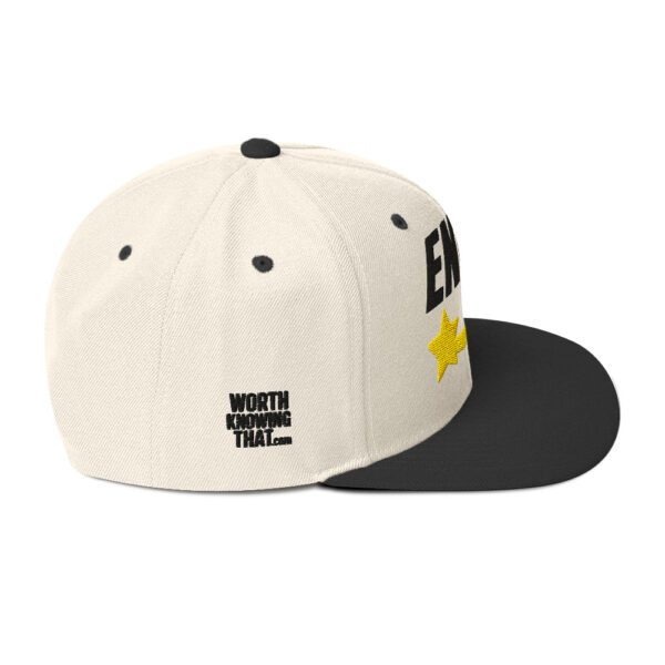 Enki Snapback Cap – Unisex (Black Text) - Image 10