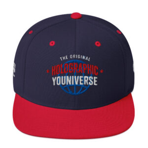 Holographic YOUniverse Snapback Cap – Unisex (White Text)