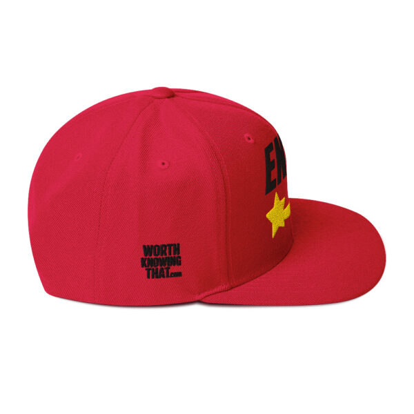Enki Snapback Cap – Unisex (Black Text) - Image 14