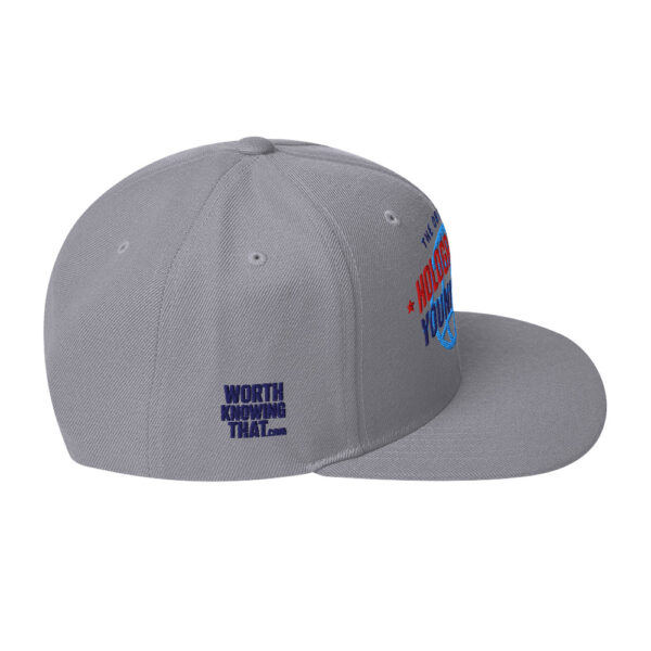 Holographic YOUniverse Snapback Cap – Unisex (Navy Text) - Image 14