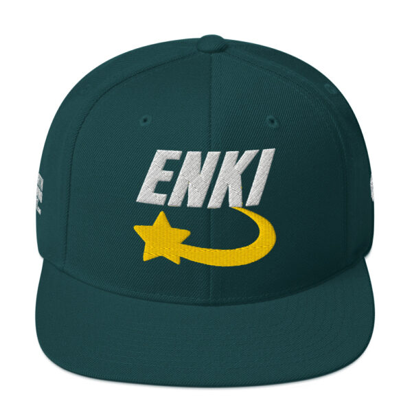 Enki Snapback Cap – Stay Woke Hat Unisex | Ancient Activist Clothes (White Text)