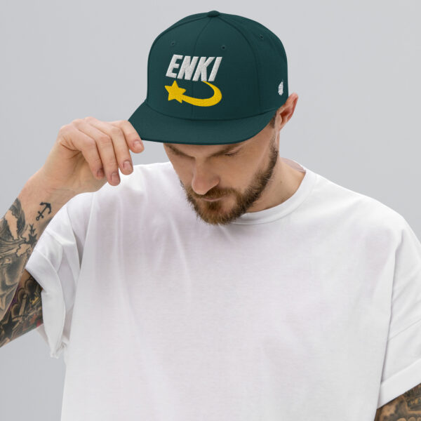 Enki Snapback Cap – Stay Woke Hat Unisex | Ancient Activist Clothes (White Text) - Image 7