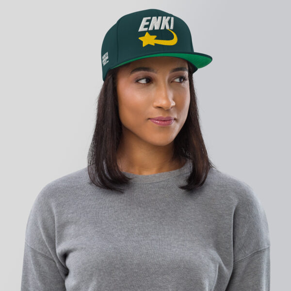 Enki Snapback Cap – Stay Woke Hat Unisex | Ancient Activist Clothes (White Text) - Image 8
