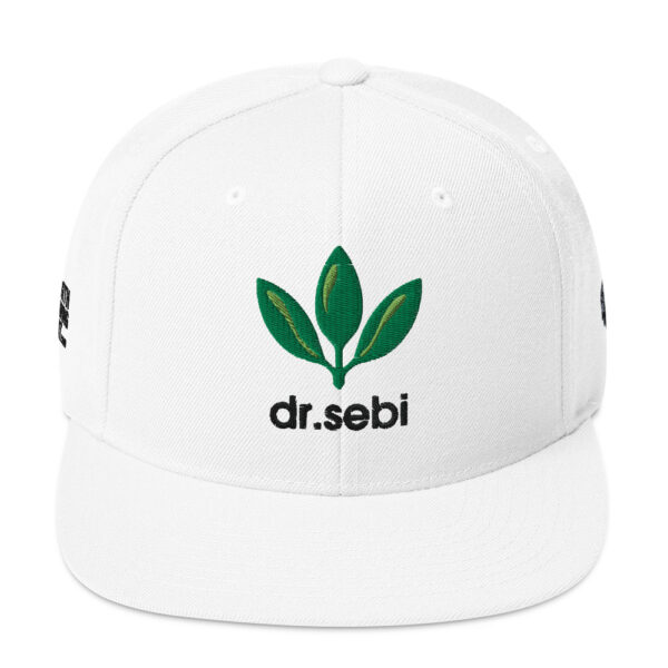 Dr. Sebi Snapback Cap – Unisex (Black Text)