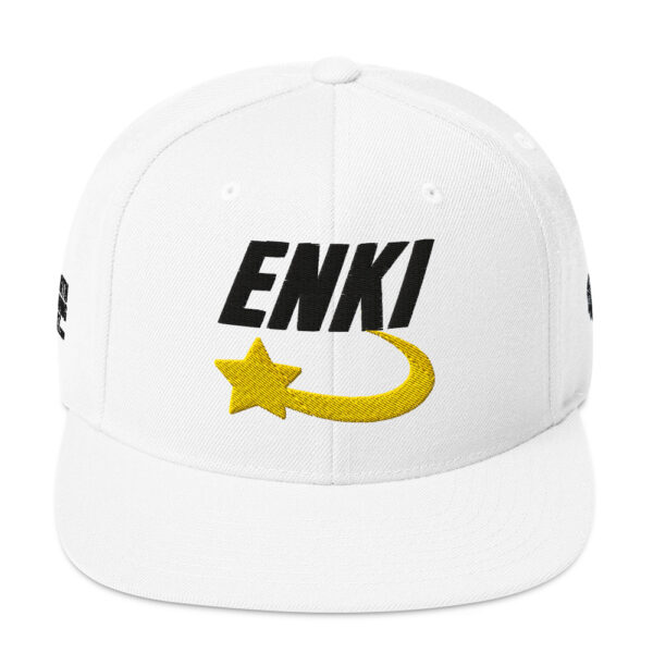 Enki Snapback Cap – Unisex (Black Text) - Image 37