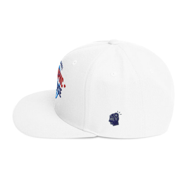 Holographic YOUniverse Snapback Cap – Unisex (Navy Text) - Image 31