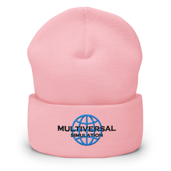 Multiversal Simulation Hat – Cuffed Beanie Unisex (Black Text) - Image 10