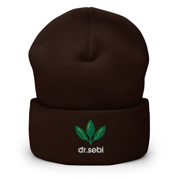 Dr. Sebi Hat – Cuffed Beanie Unisex (White Text) - Image 10