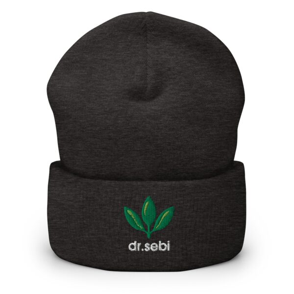Dr. Sebi Hat – Cuffed Beanie Unisex (White Text) - Image 12