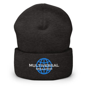 Multiversal Simulation Hat – Cuffed Beanie Unisex (White Text)