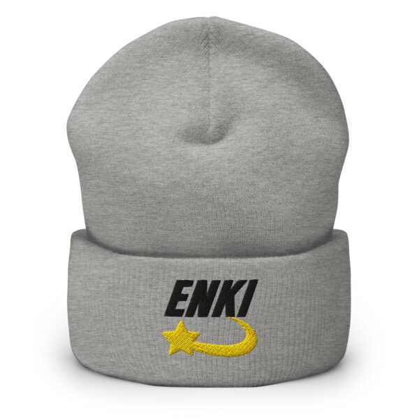 Enki Hat – Cuffed Beanie Unisex (Black Text) - Image 9