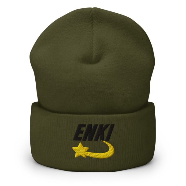 Enki Hat – Cuffed Beanie Unisex (Black Text) - Image 12
