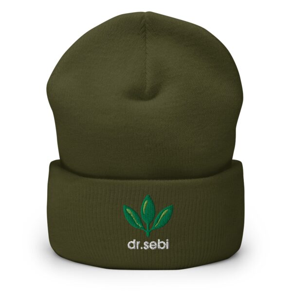 Dr. Sebi Hat – Cuffed Beanie Unisex (White Text)