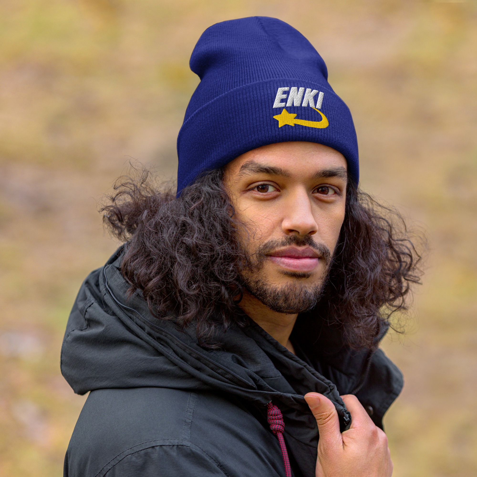 Enki Hat – Stay Woke Cuffed Beanie Unisex | Ancient Activist Clothes (White Text) - Image 6