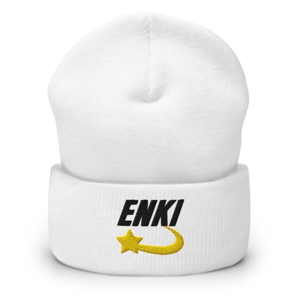 Enki Hat – Cuffed Beanie Unisex (Black Text)