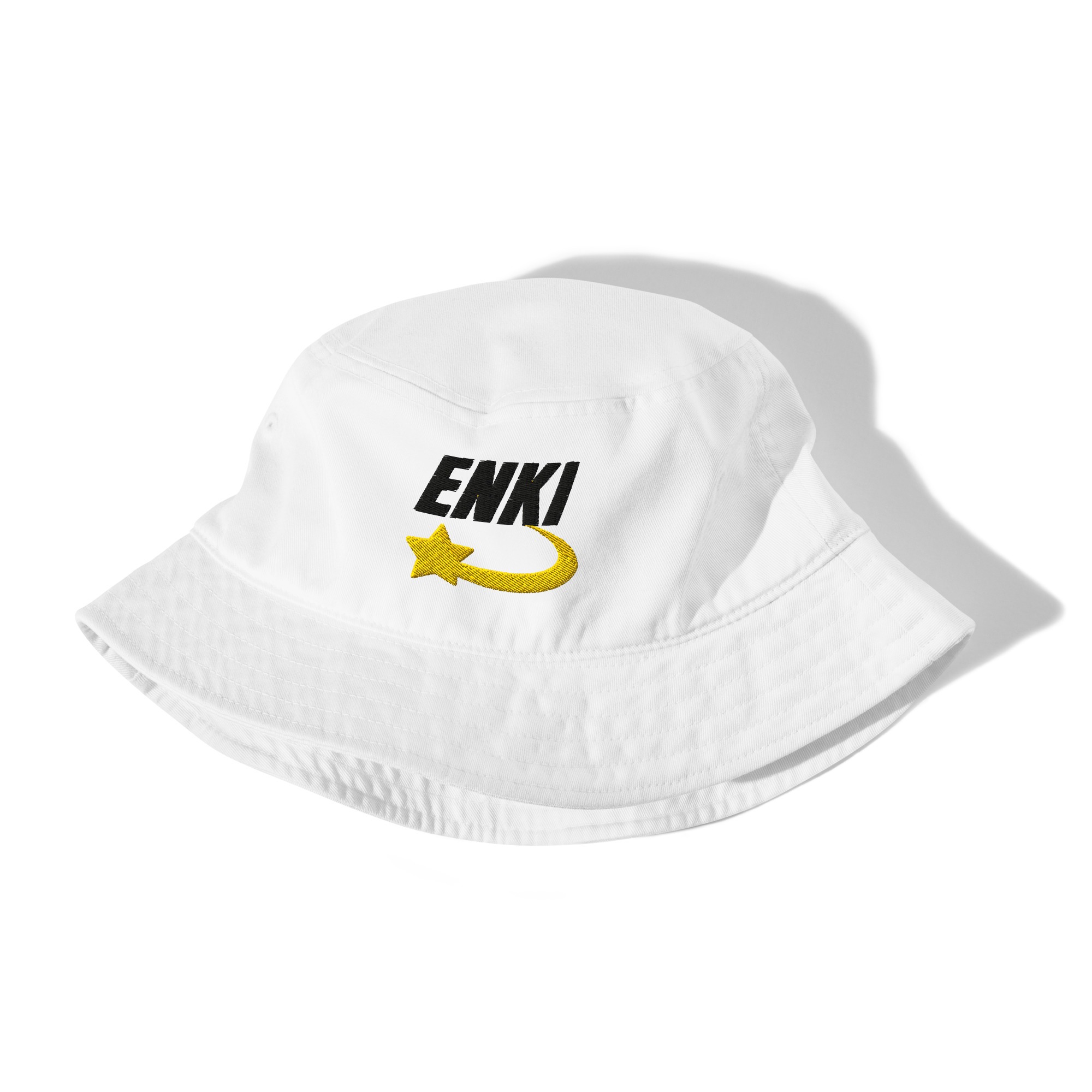 Enki Bucket Hat – Unisex Organic Pure Cotton Stay Woke Summer Hat (Black Text) - Image 3