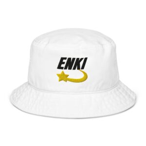 Enki Organic Bucket Hat – Unisex (Black Text)