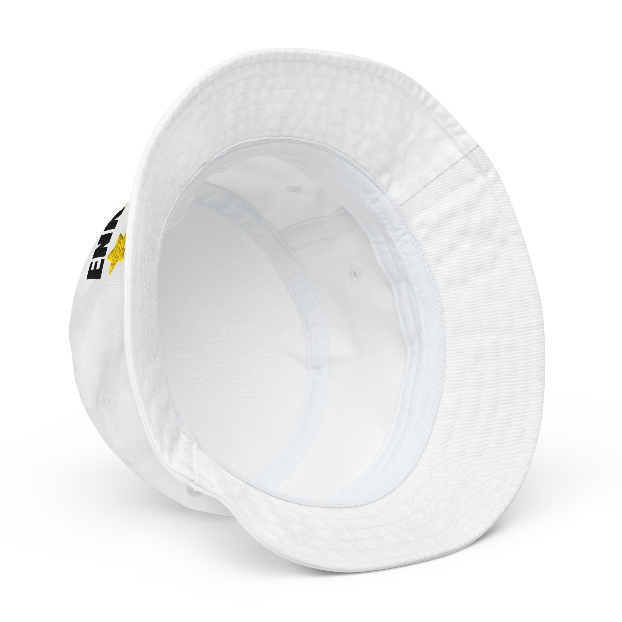 Enki Bucket Hat – Unisex Organic Pure Cotton Stay Woke Summer Hat (Black Text) - Image 2