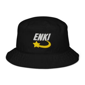 Enki Organic Bucket Hat – Unisex (White Text)