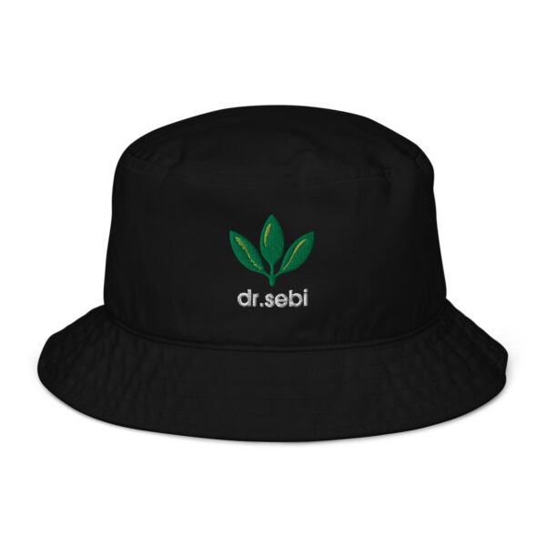 Dr. Sebi Organic Bucket Hat – Unisex (White Text) - Image 9