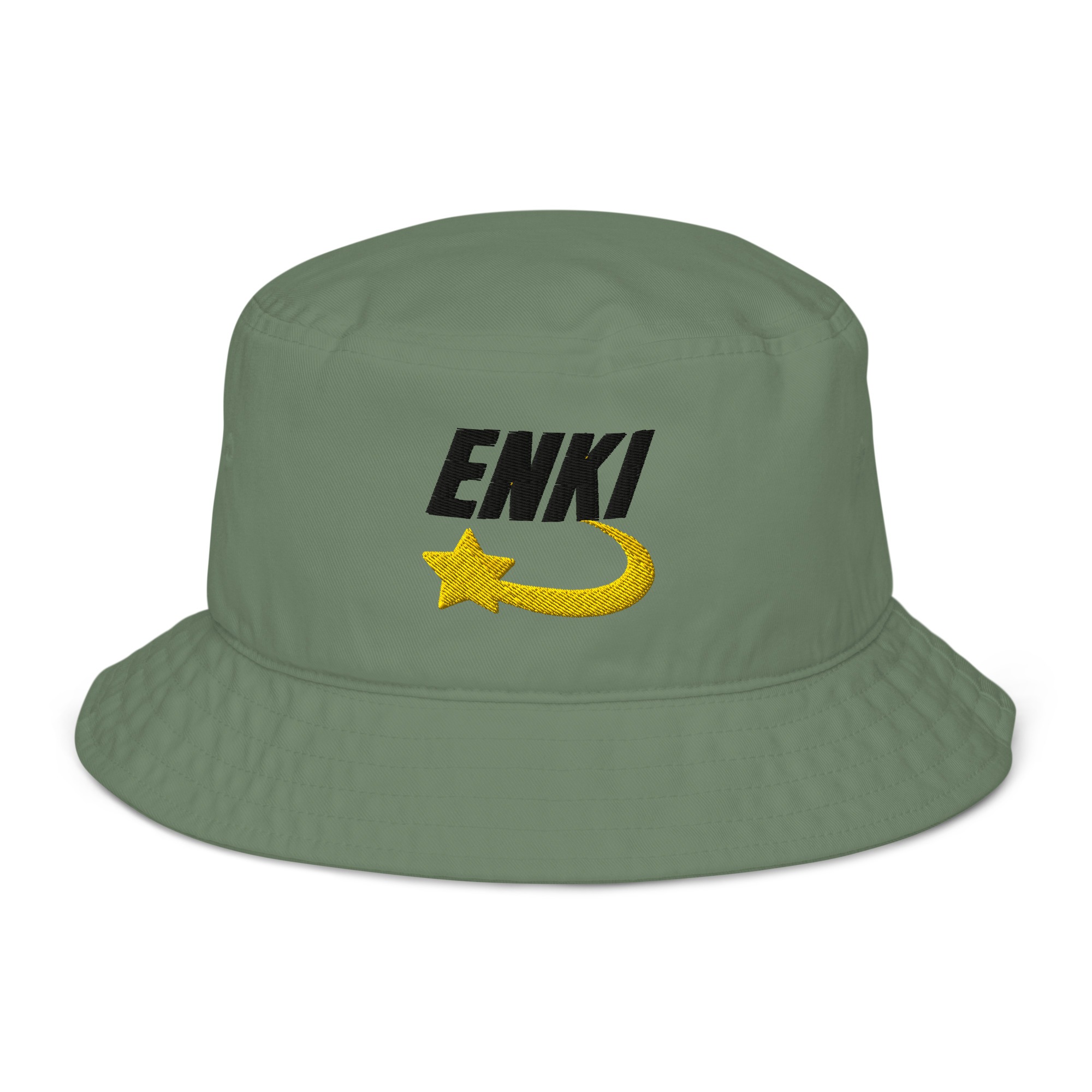 Enki Bucket Hat – Unisex Organic Pure Cotton Stay Woke Summer Hat (Black Text) - Image 9