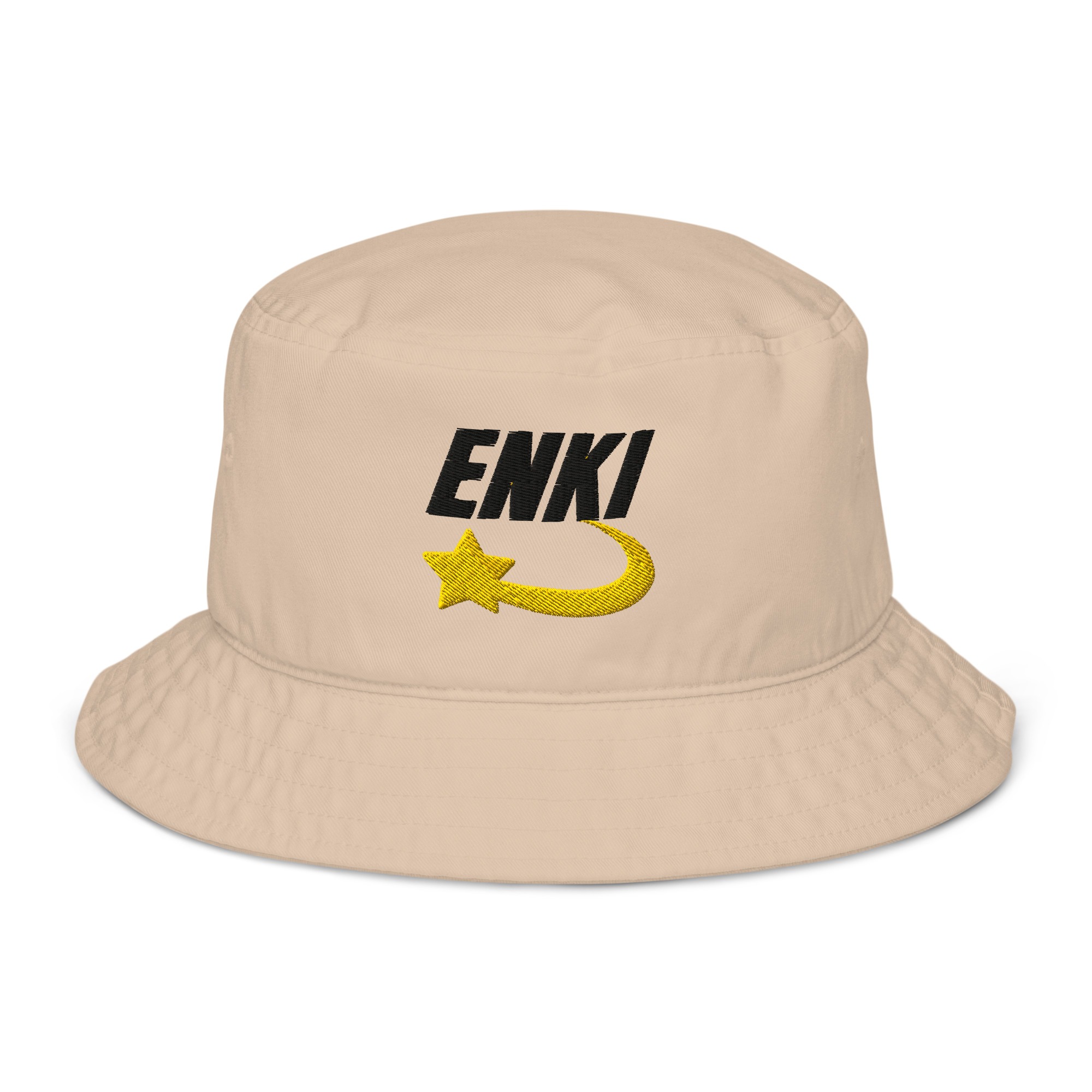 Enki Bucket Hat – Unisex Organic Pure Cotton Stay Woke Summer Hat (Black Text) - Image 17