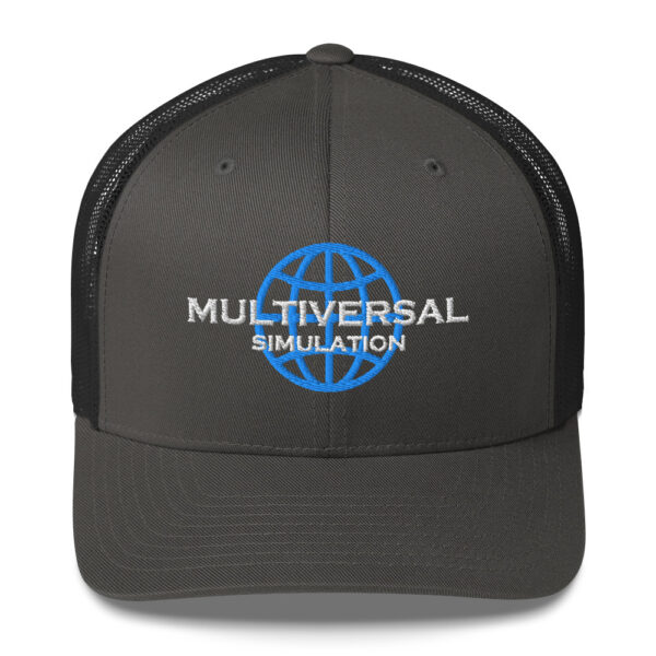 Multiversal Simulation Trucker Cap – Unisex (White Text)