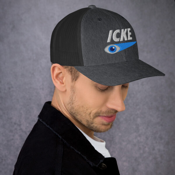 Icke Trucker Cap – Unisex (White Text) - Image 75