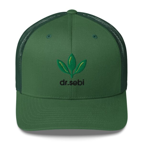 Dr. Sebi Trucker Cap – Unisex (Black Text) - Image 57