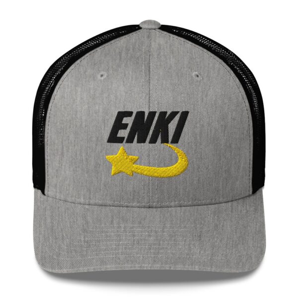 Enki Trucker Cap – Unisex (Black Text) - Image 73