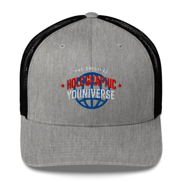 Holographic YOUniverse Trucker Cap – Unisex (White Text) - Image 105
